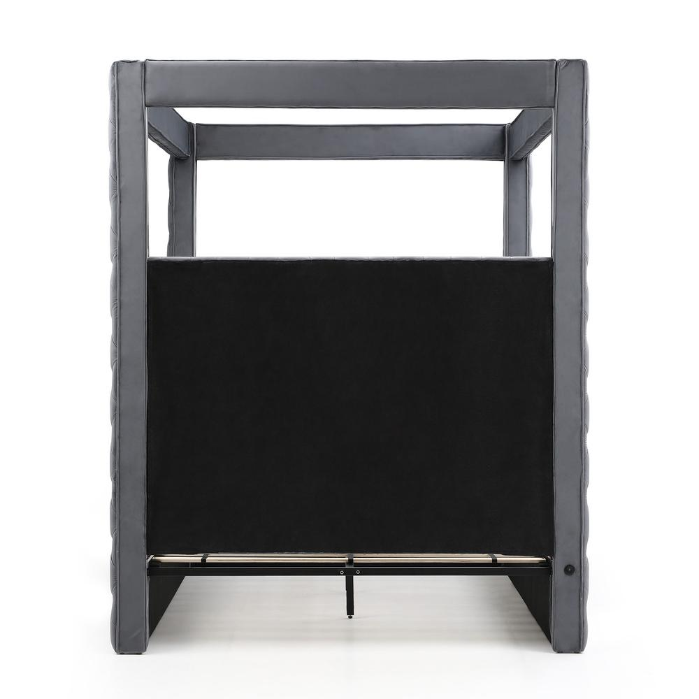 Grey Dream TechLuxe Queen Canopy Bed with Speaker & USB Connection