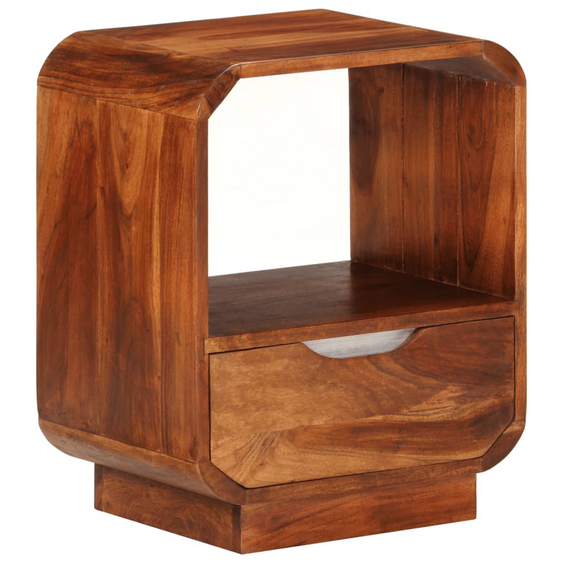 vidaXL Nightstand with Drawer 2 pcs Solid Sheesham Wood 15.7"x11.8"x19.7"