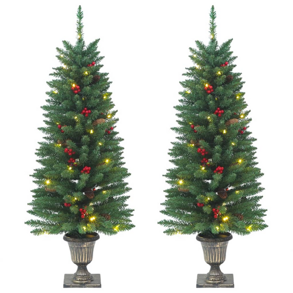 Pre-lit 100 LEDs 47.2" Artificial Christmas Tree Set