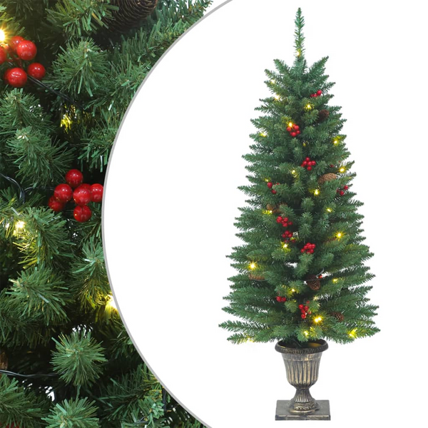 Pre-lit 100 LEDs 47.2" Artificial Christmas Tree Set