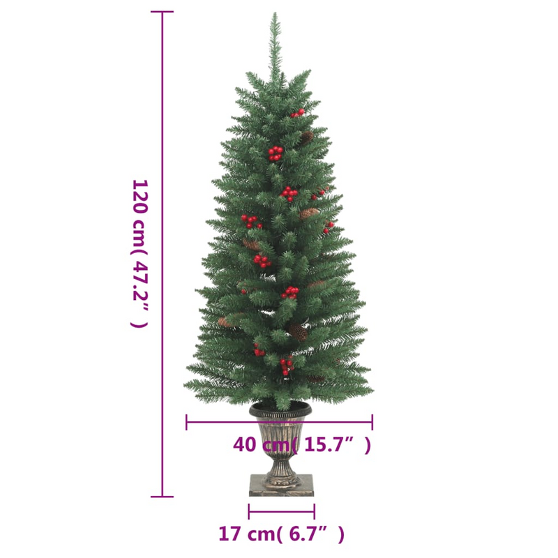 Pre-lit 100 LEDs 47.2" Artificial Christmas Tree Set