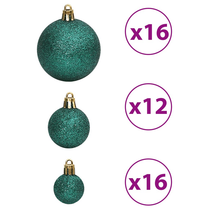 Christmas Green Bauble 100-Piece Set