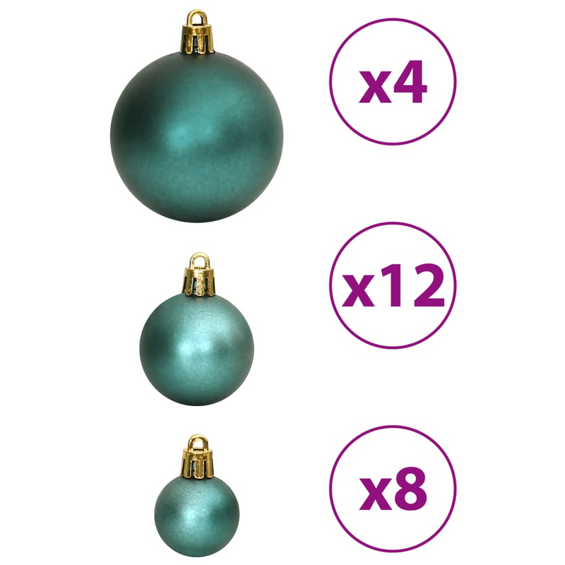Christmas Green Bauble 100-Piece Set