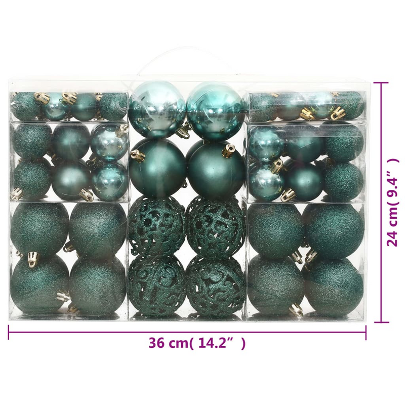 Christmas Green Bauble 100-Piece Set