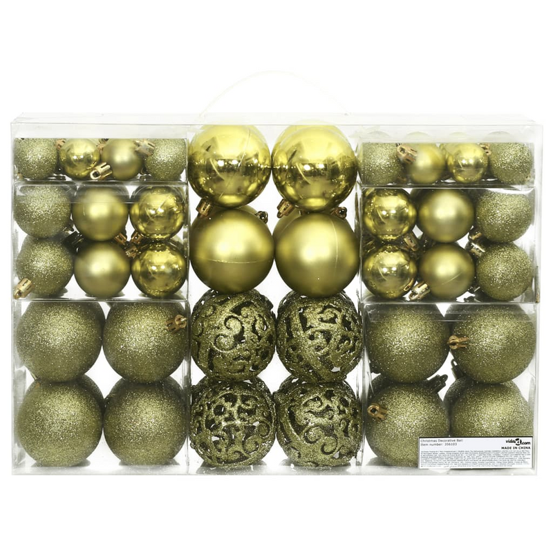 Christmas Light Green Bauble 100-Piece Set