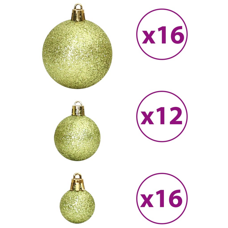 Christmas Light Green Bauble 100-Piece Set