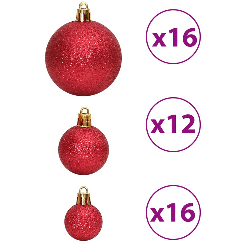 Christmas Wine Red Bauble 100-Piece Set