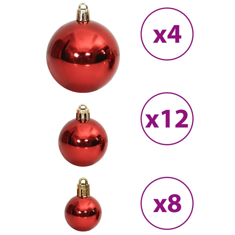 Christmas Wine Red Bauble 100-Piece Set