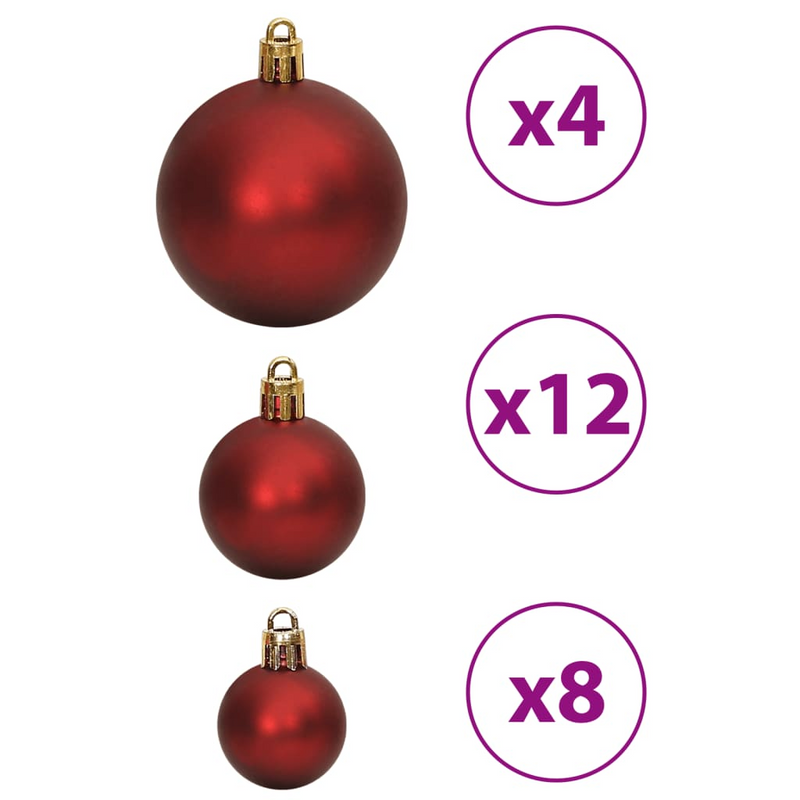 Christmas Wine Red Bauble 100-Piece Set