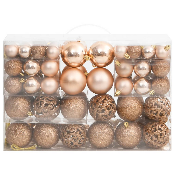Christmas Rose Gold Bauble 111-Piece Set
