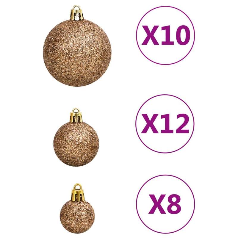 Christmas Rose Gold Bauble 111-Piece Set