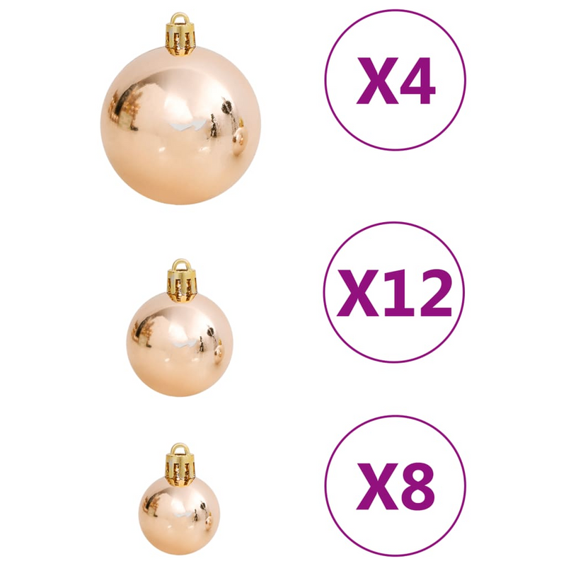 Christmas Rose Gold Bauble 111-Piece Set