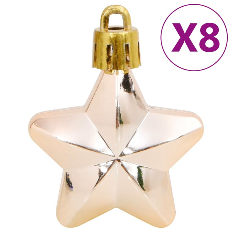 Christmas Rose Gold Bauble 111-Piece Set