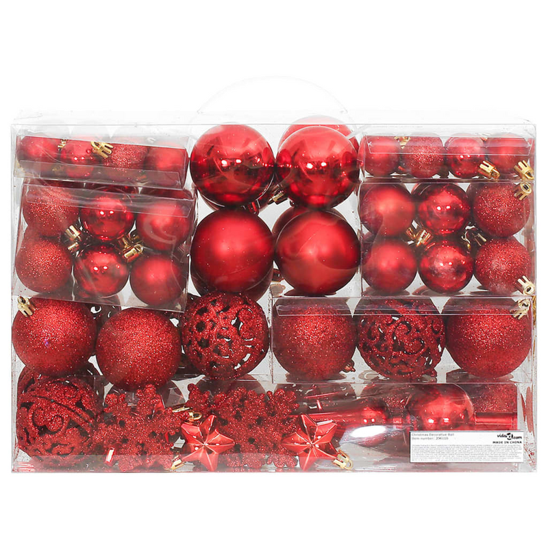 Christmas Red Bauble 111-Piece Set