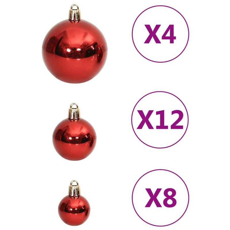 Christmas Red Bauble 111-Piece Set