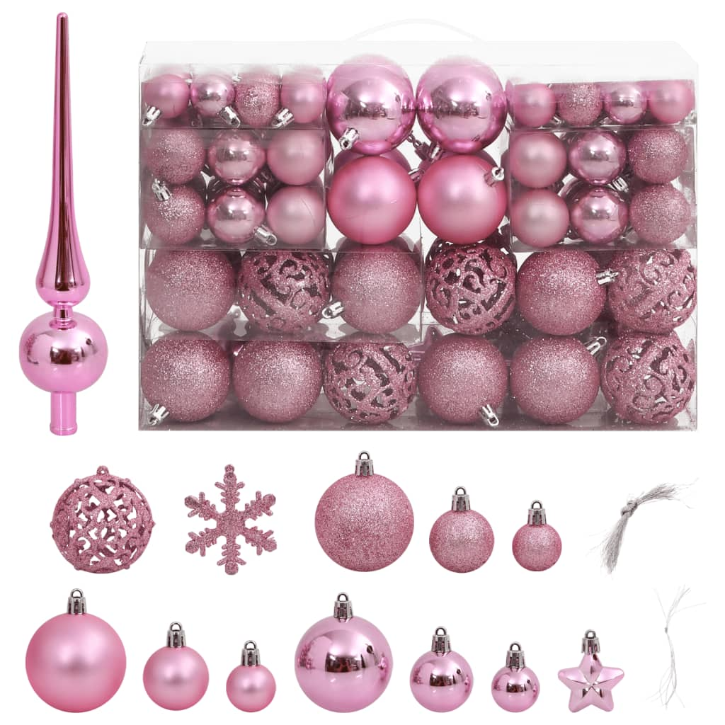 Christmas Pink Bauble 111-Piece Set