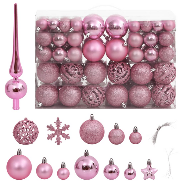 Christmas Pink Bauble 111-Piece Set