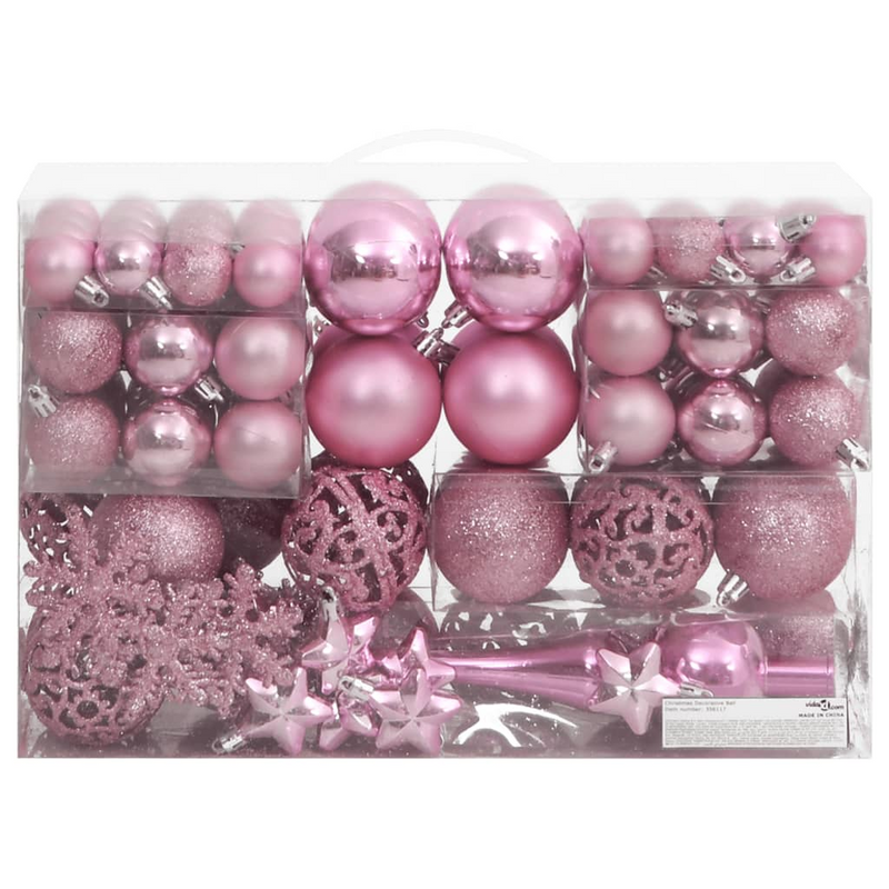 Christmas Pink Bauble 111-Piece Set