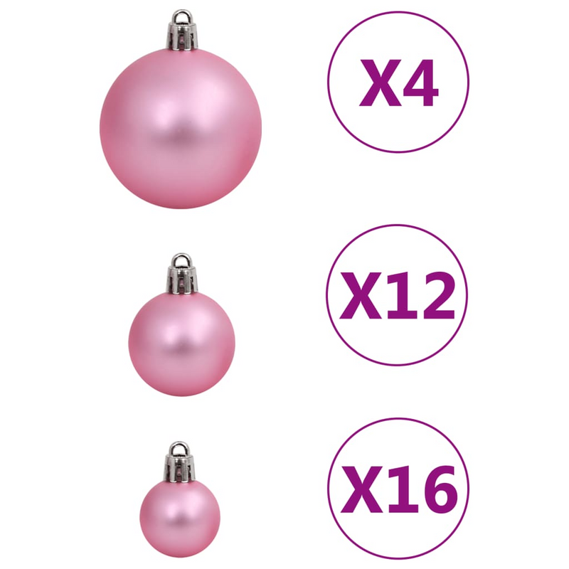 Christmas Pink Bauble 111-Piece Set