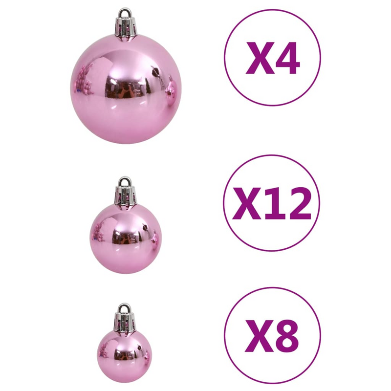 Christmas Pink Bauble 111-Piece Set