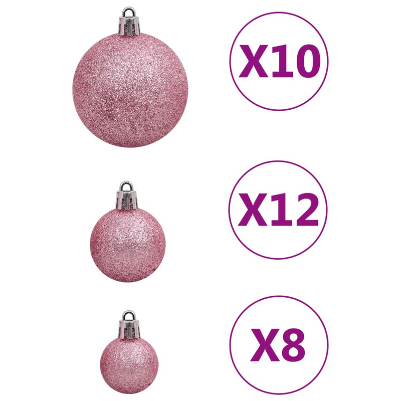 Christmas Pink Bauble 111-Piece Set