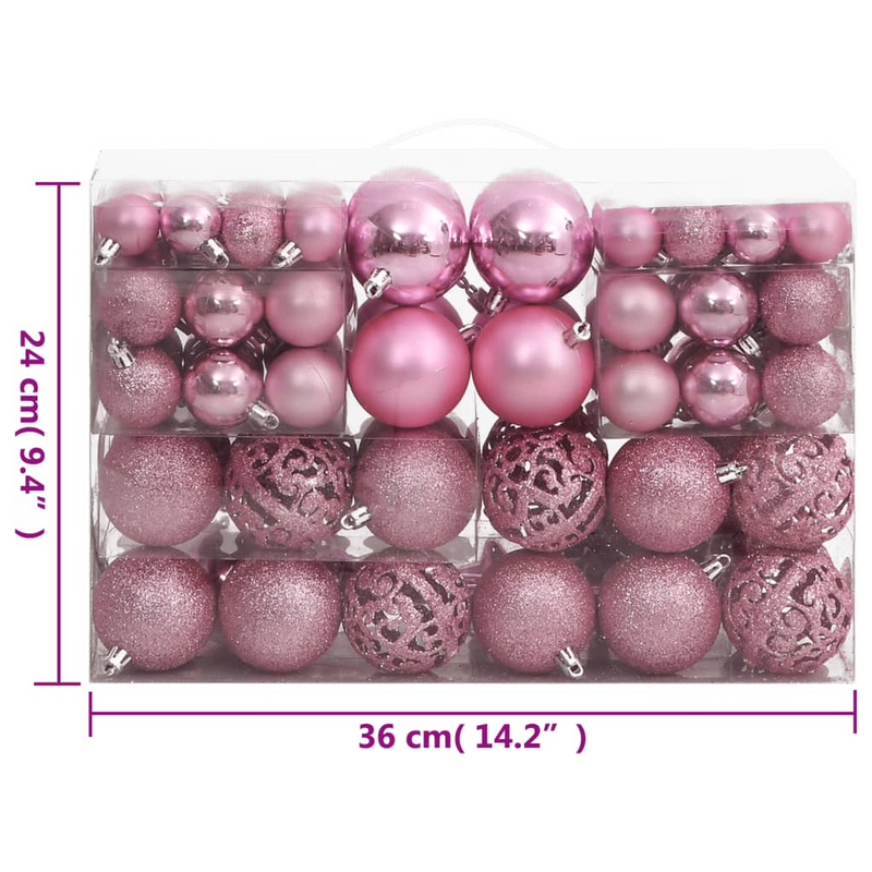 Christmas Pink Bauble 111-Piece Set