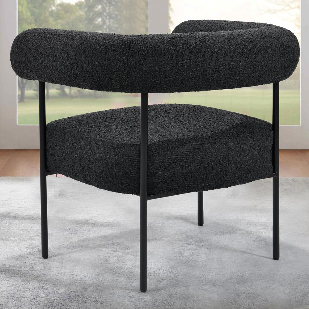 Shena Noir Boucle Accent Chair with Sleek Black Legs