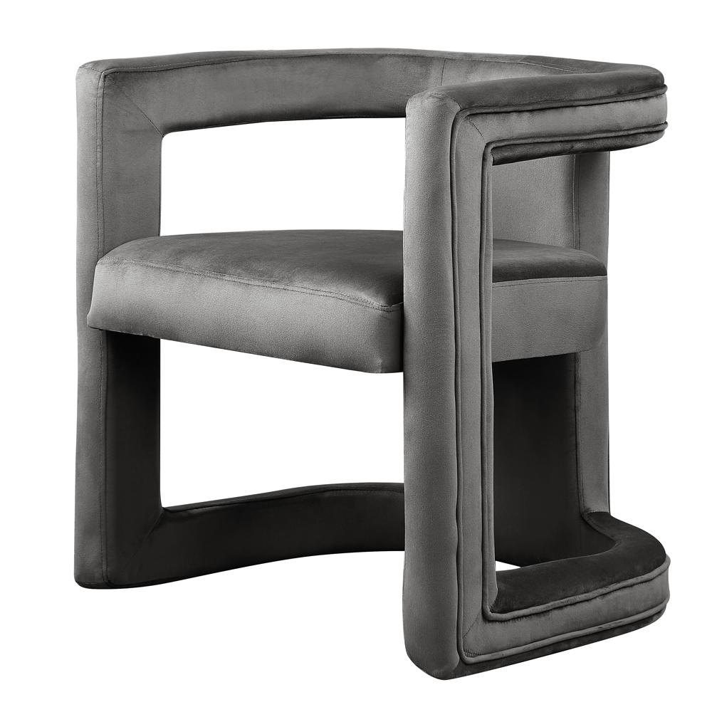 Jaroslava Dark Grey Velvet Accent Chair