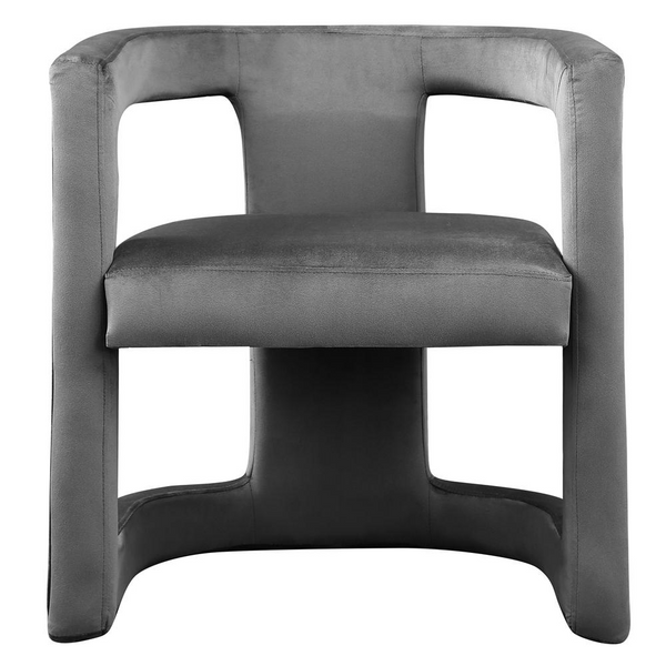 Jaroslava Dark Grey Velvet Accent Chair