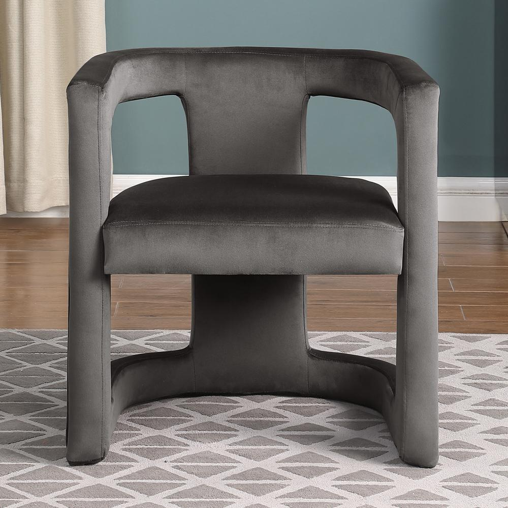 Jaroslava Dark Grey Velvet Accent Chair
