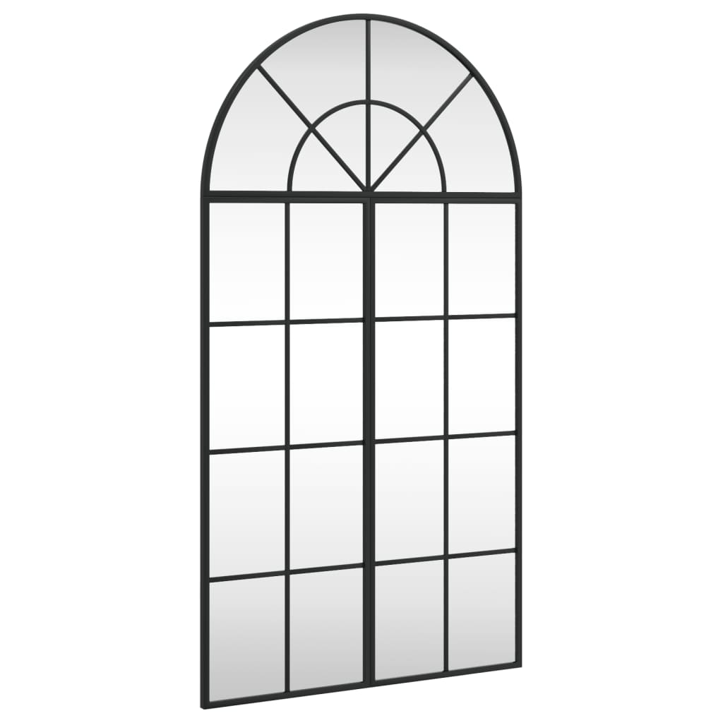 vidaXL Wall Mirror Black 23.6"x43.3" Arch Iron