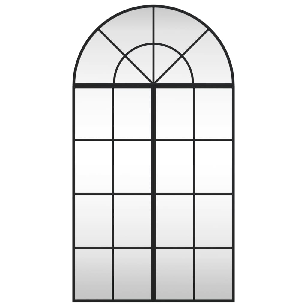 vidaXL Wall Mirror Black 23.6"x43.3" Arch Iron