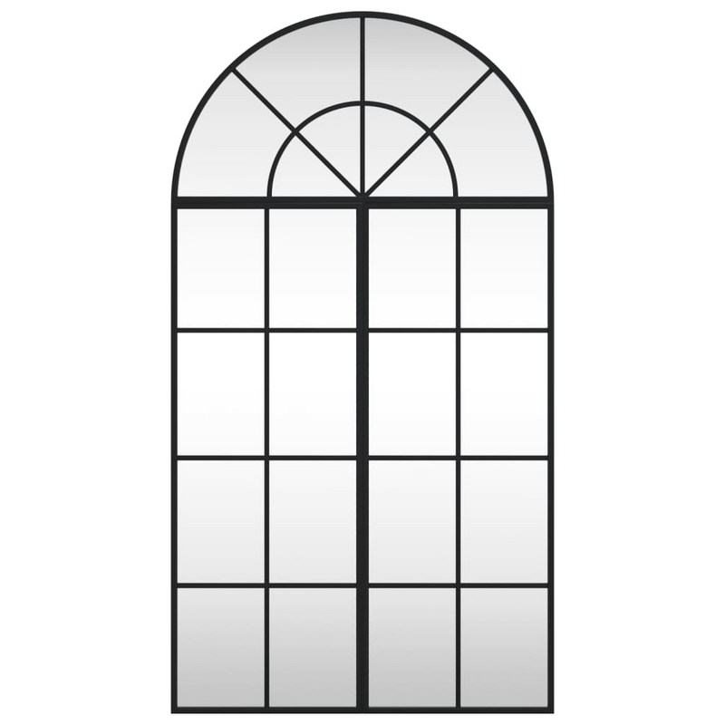 vidaXL Wall Mirror Black 23.6"x43.3" Arch Iron