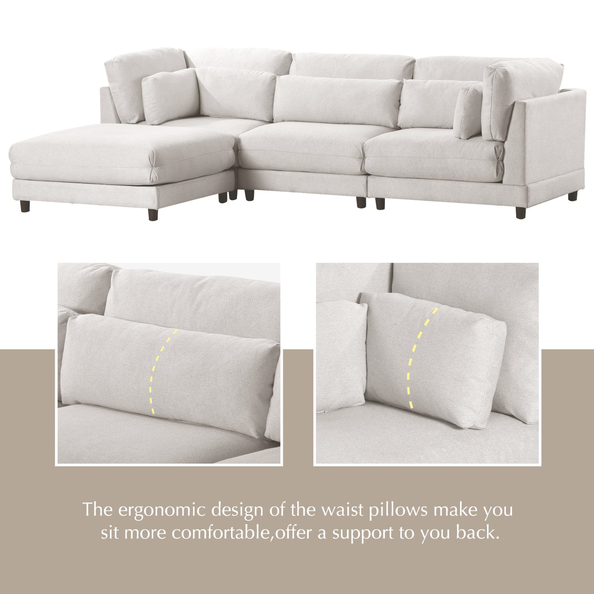 Cozy L-Sectional with Supportive Pillows