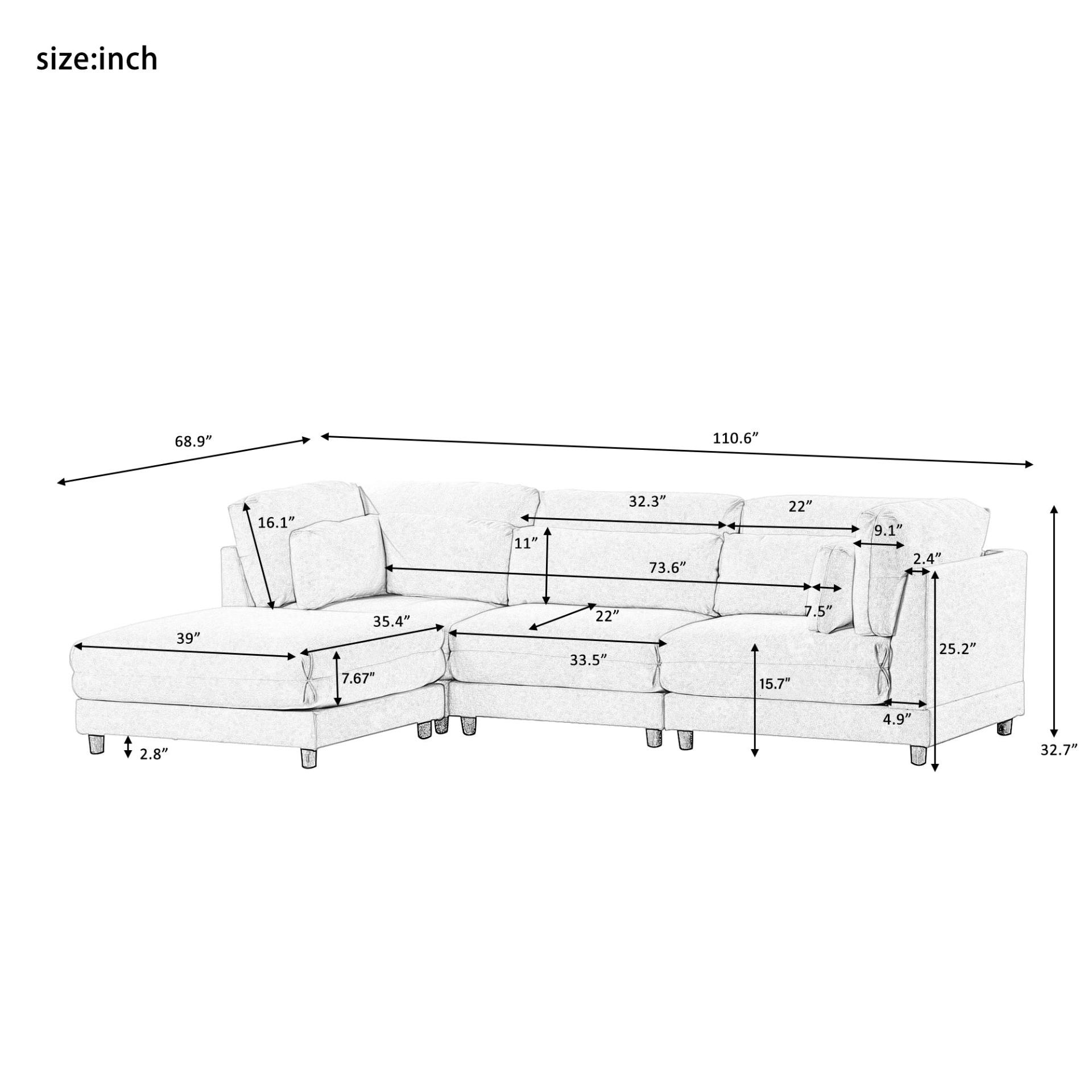 Cozy L-Sectional with Supportive Pillows