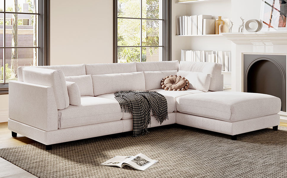 Cozy L-Sectional with Supportive Pillows