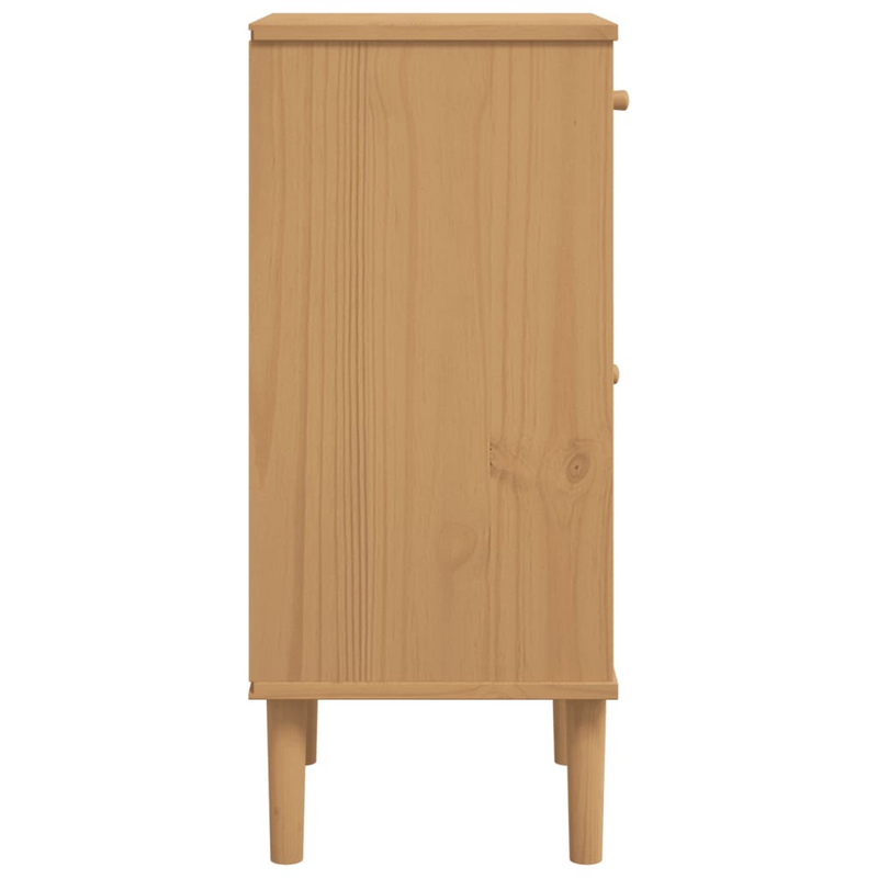 vidaXL Bedside Cabinet SENJA Rattan Look Brown 15.7"x13.8"x31.5" Solid Wood Pine