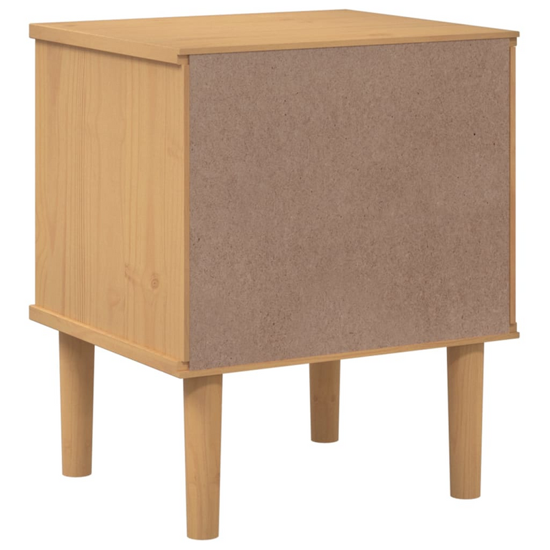 vidaXL Bedside Cabinet SENJA Rattan Look Brown 15.7"x13.8"x18.9" Solid Wood Pine