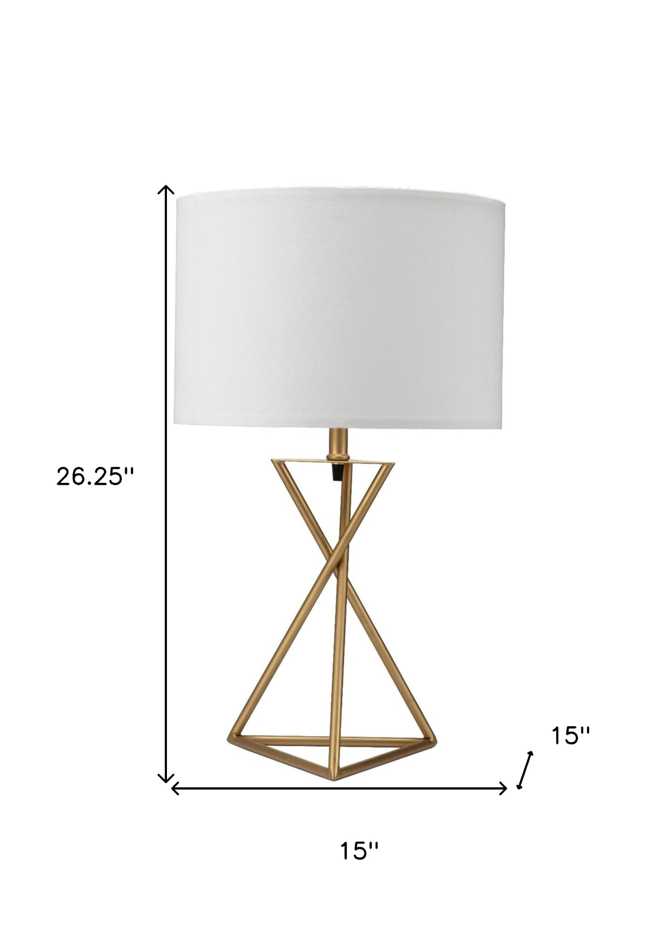 Golden Prism Glow Table Lamp with Chic White Shade