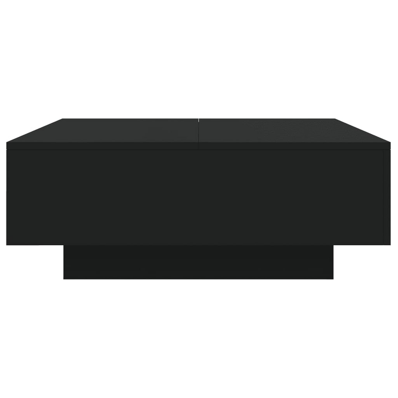 vidaXL Coffee Table with LED Lights Black 31.5"x31.5"x12.2"