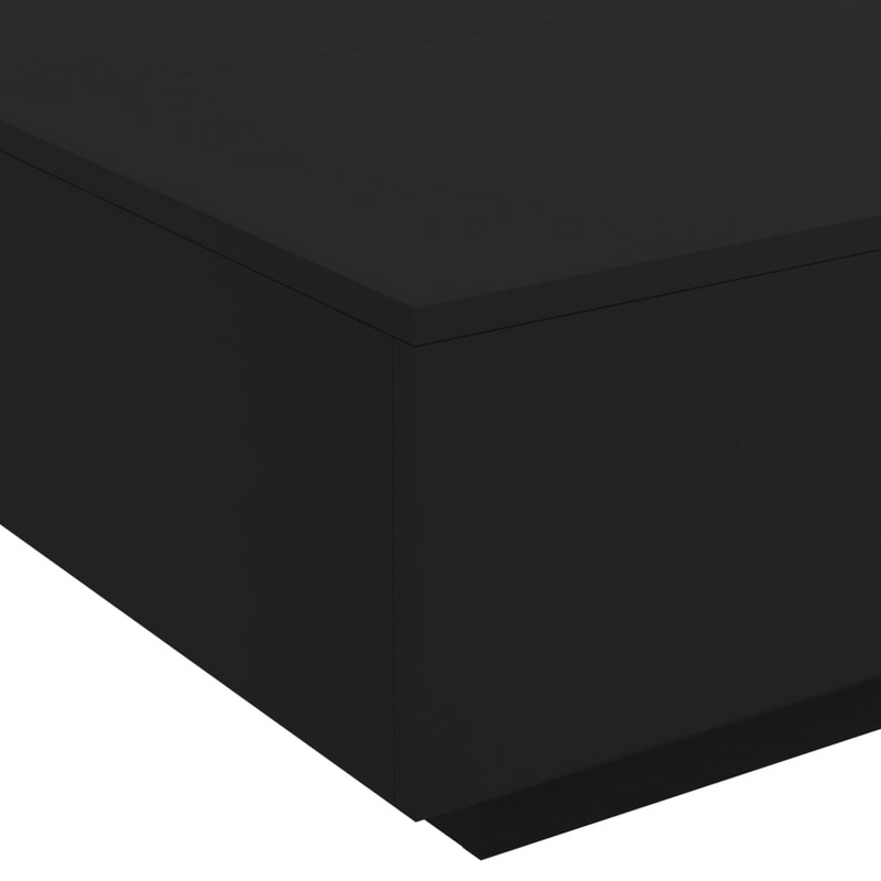 vidaXL Coffee Table with LED Lights Black 31.5"x31.5"x12.2"