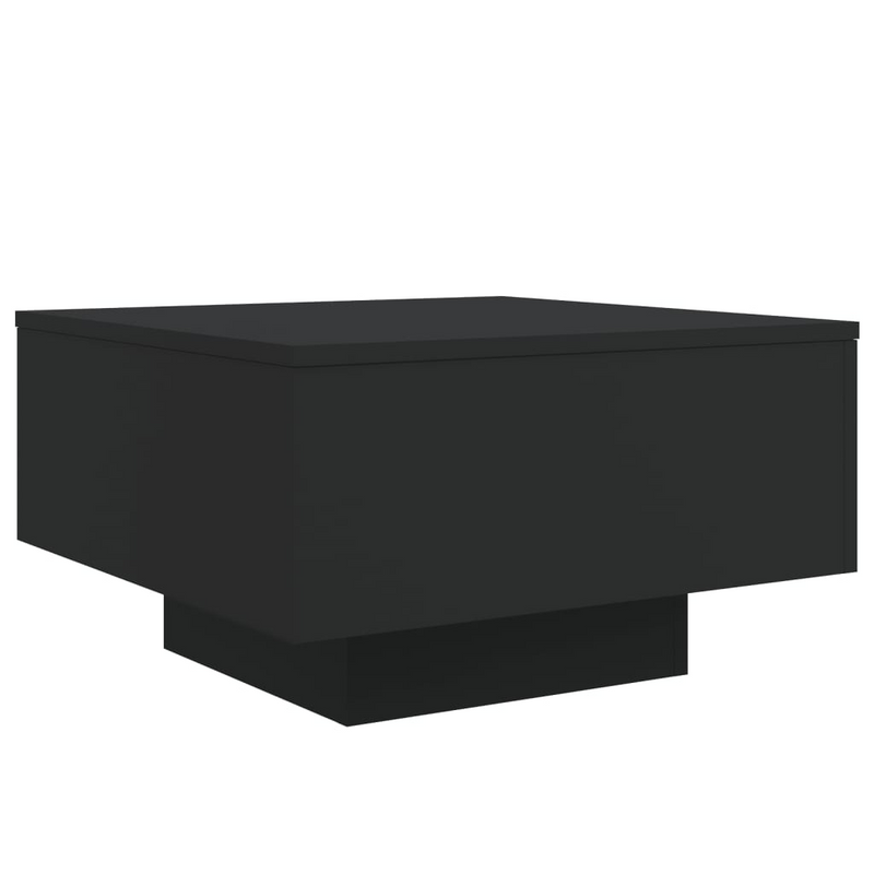 vidaXL Coffee Table with LED Lights Black 21.7"x21.7"x12.2"