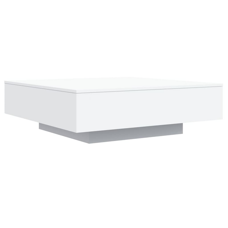 vidaXL Coffee Table with LED Lights White 39.4"x39.4"x12.2"
