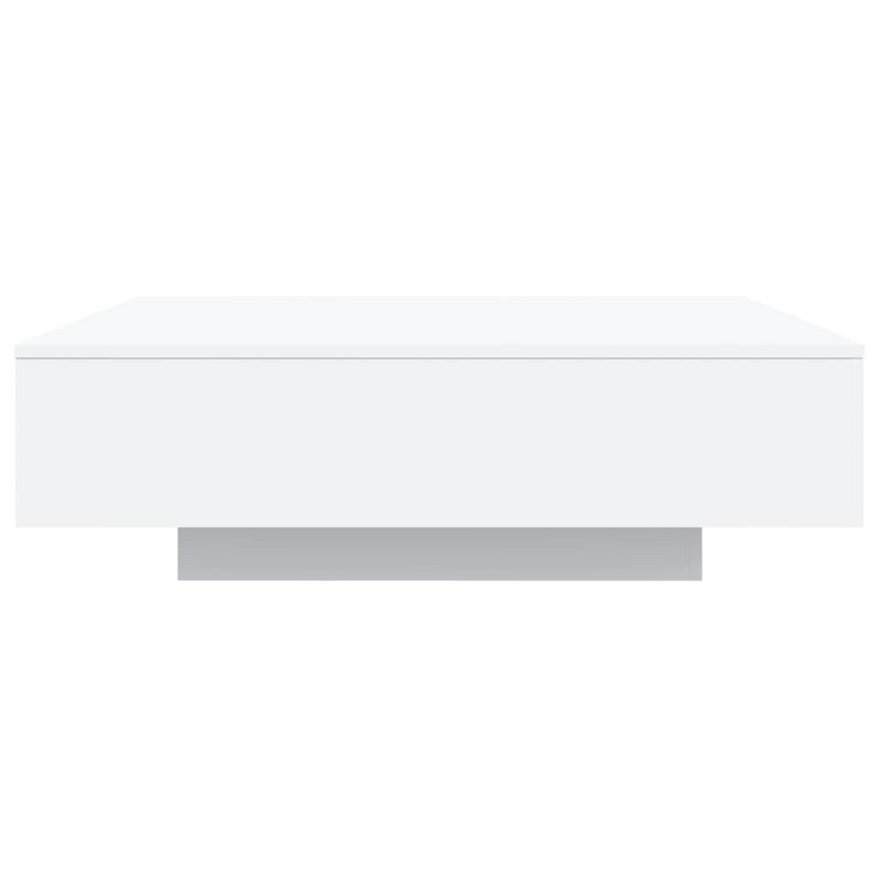 vidaXL Coffee Table with LED Lights White 39.4"x39.4"x12.2"
