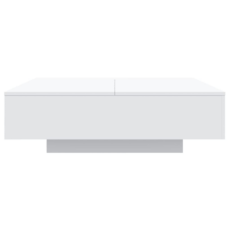 vidaXL Coffee Table with LED Lights White 39.4"x39.4"x12.2"