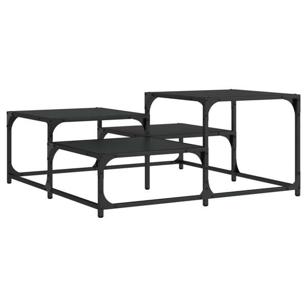 vidaXL Coffee Table Black 34.4"x34.4"x15.7" Engineered Wood