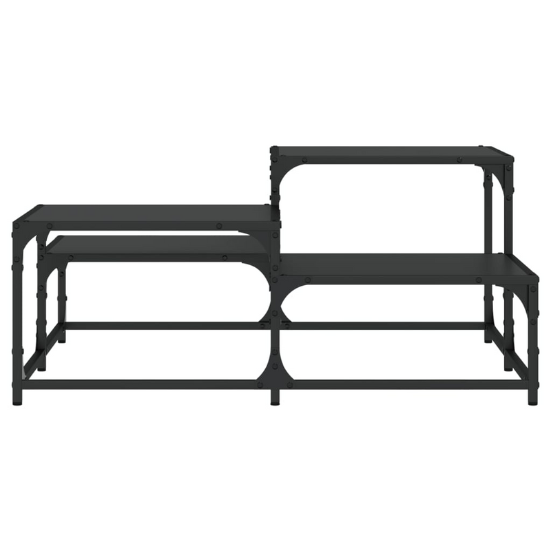 vidaXL Coffee Table Black 34.4"x34.4"x15.7" Engineered Wood