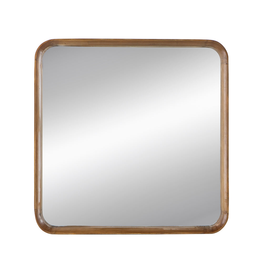 Horizon Square Light Wood Mirror