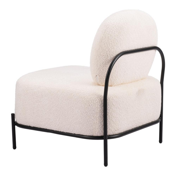 Cozy Teddy Sherpa Chair- Ivory