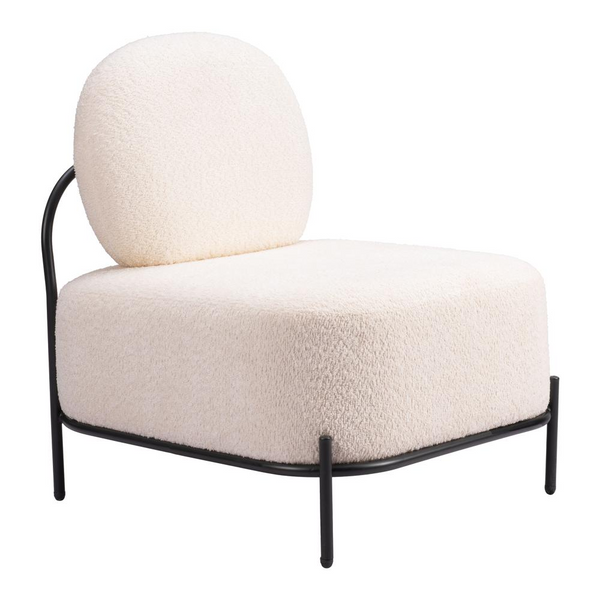 Cozy Teddy Sherpa Chair- Ivory